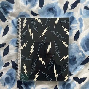 Erin Condren Black and Blue Lightning Pattern Notebook